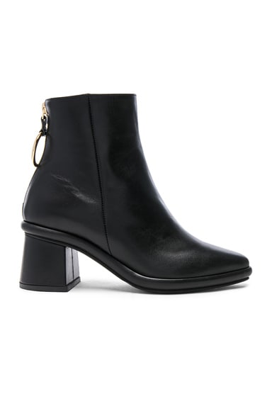 Leather Ring Slim Boots