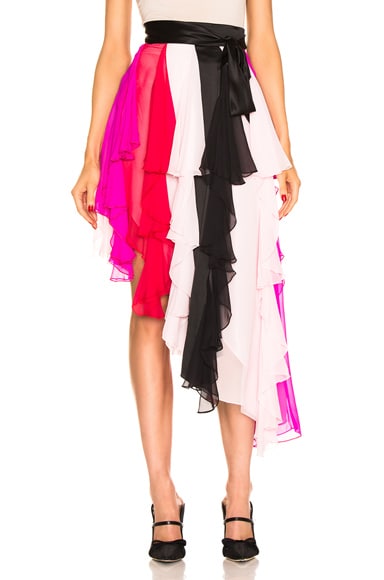 Asymetrical Silk Chiffon Skirt