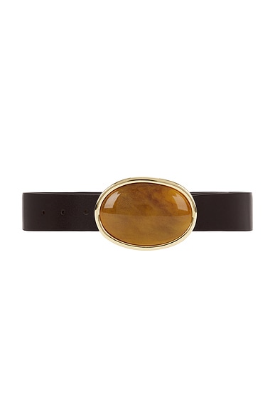 Loewe Anagram 2CM Belt in Black & Palladium | FWRD