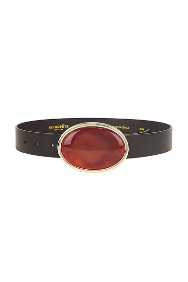 retrofete Dagmar High Waisted Belt in Garnet & Brown