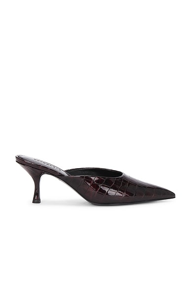 retrofete Mule in Burgundy Croco