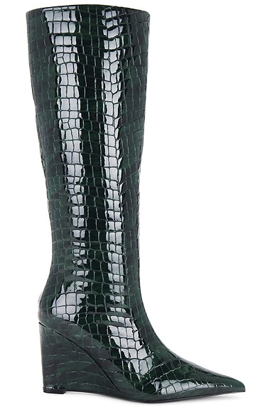 Paris Texas Croco Tall Boot in Green | FWRD