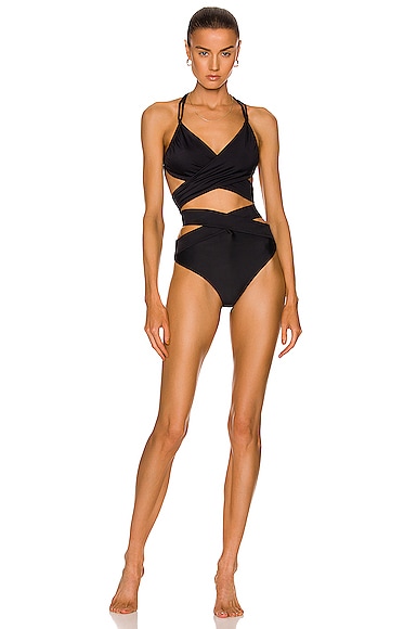 Ruched Wrap Two Piece Swimsuit
