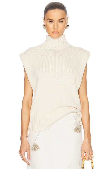 Cashmere Cotton Turtleneck Vest