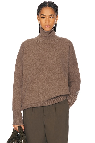 Rohe Classic Turtleneck Sweater in Taupe Melange
