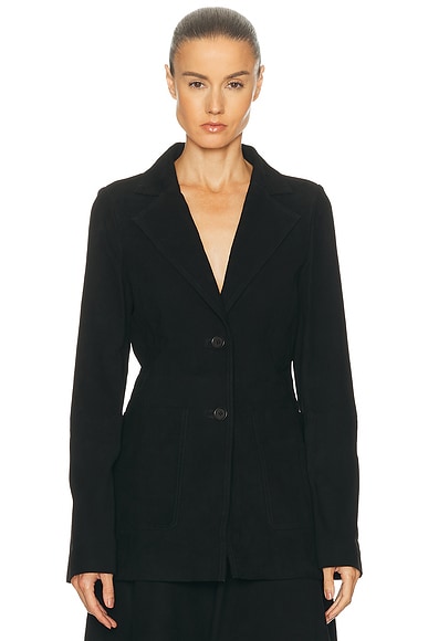 Suede Cinched Blazer