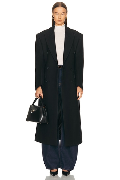 Rohe Hourglass Wool Coat in Black