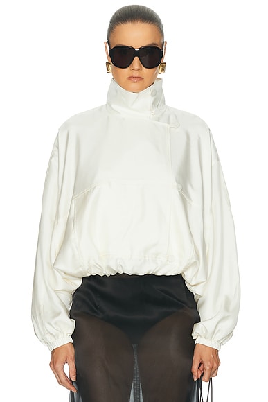 Rohe Silk Blouson Anorak Jacket in Cream