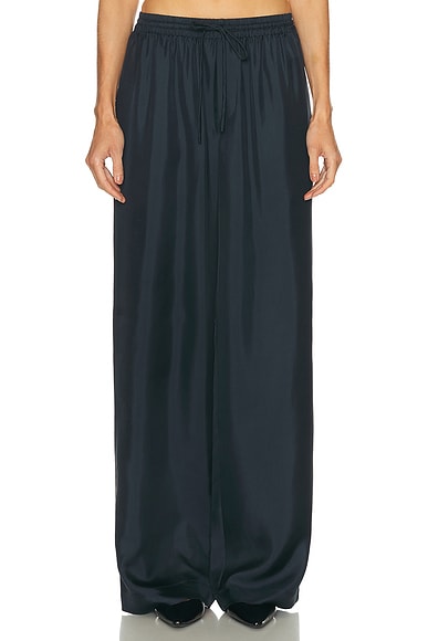 Rohe Wide Leg Silk Trouser in Storm