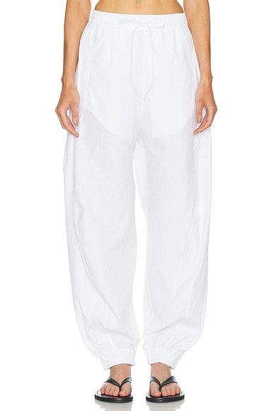 Rohe Volume Crushed Cotton Trouser in Optic White