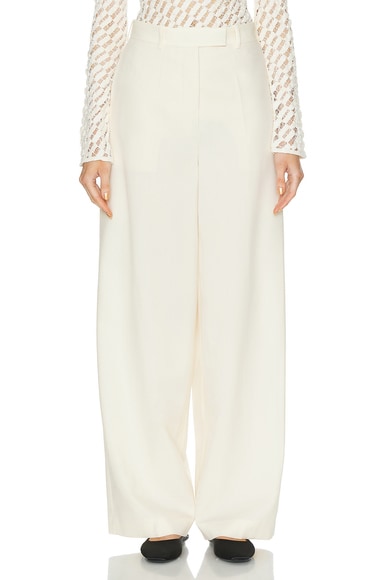 Shop Rohe Wide Leg Trouser In Off White