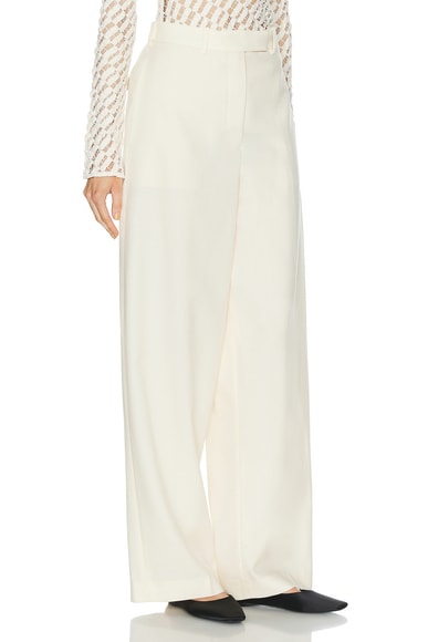 Shop Rohe Wide Leg Trouser In Off White