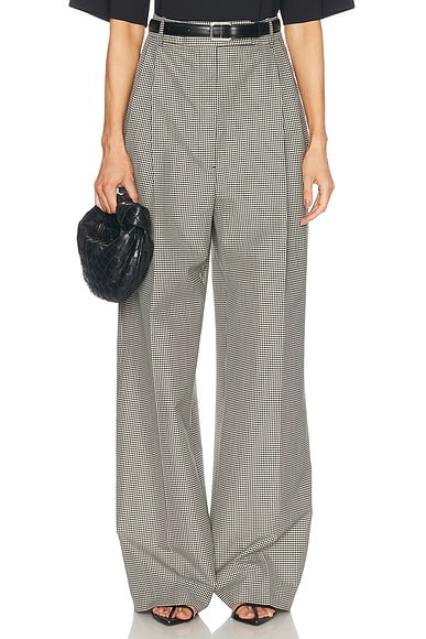 Rohe High-waist Tailored Mini Check Trouser in Cream & Black Small Check