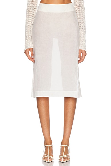 Rohe Embroidered Organza Skirt in Off White