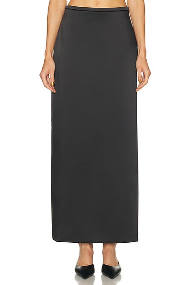 Rohe Column Satin Skirt in Black