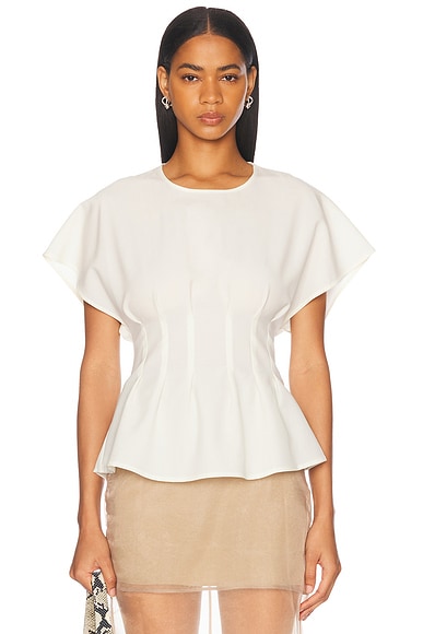 Rohe Sculptural Waisted Top in Optic White