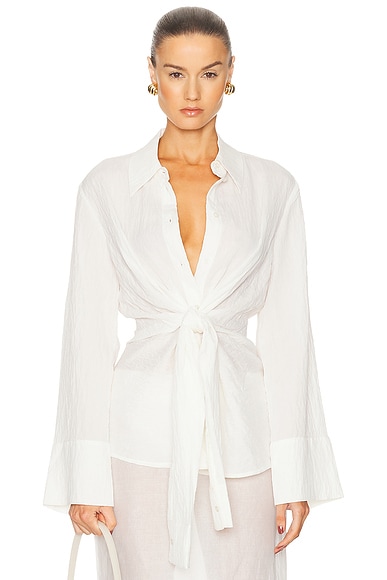 Hammered Silk Knotted Shirt