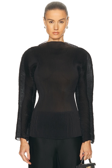 Rohe Sculptural Plisse Top in Black