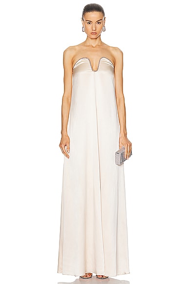 Roland Mouret Strapless Gown in Nude