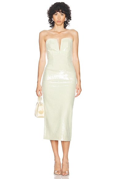 Strapless Sequin Midi Dress