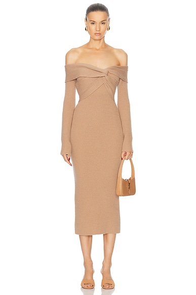 Cashmere Off Shoulder Midi Dress