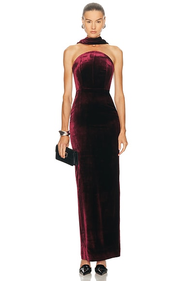 Roland Mouret Scarf Detail Moon Gown in Mulberry
