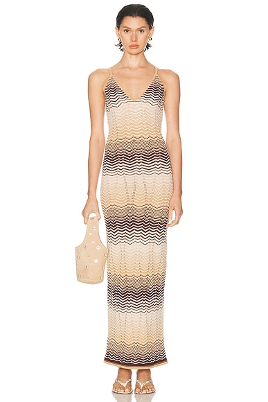 Ronny Kobo Vuolo Knit Dress in Neutral Multi