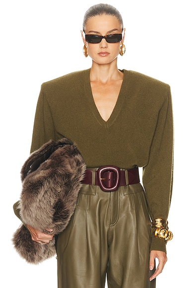 Ronny Kobo Landen Sweater in Olive
