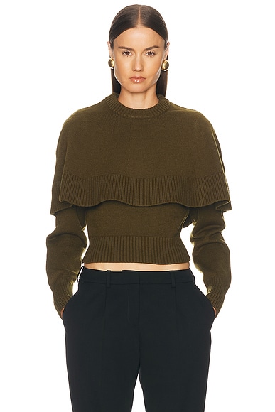 Ronny Kobo Evian Knit Sweater in Olive