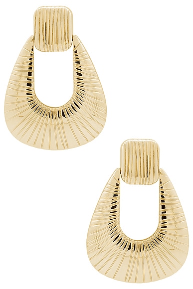 Striated Door Knocker Earring