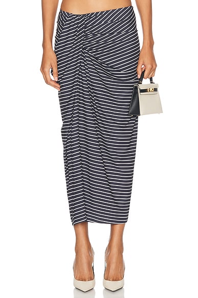 Ronny Kobo Rosalie Skirt in Navy Stripe