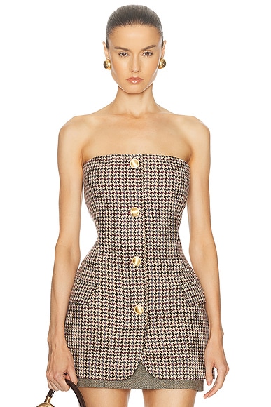Ronny Kobo Spencer Blazer Top in Oxblood Multi