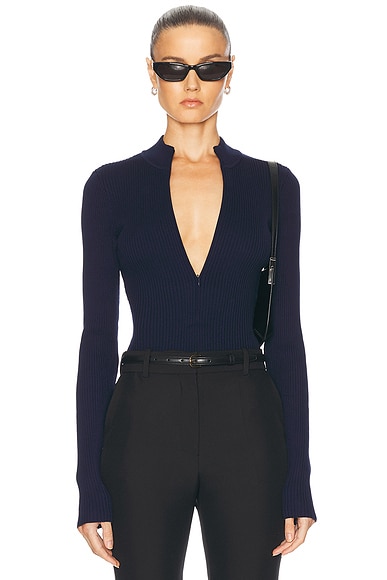 Ronny Kobo Carney Bodysuit in Navy