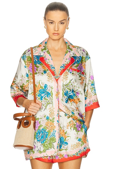 Ronny Kobo Rinaldi Top in Muneca Floral Scarf