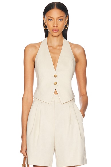 Ronny Kobo Lido Vest in Ivory
