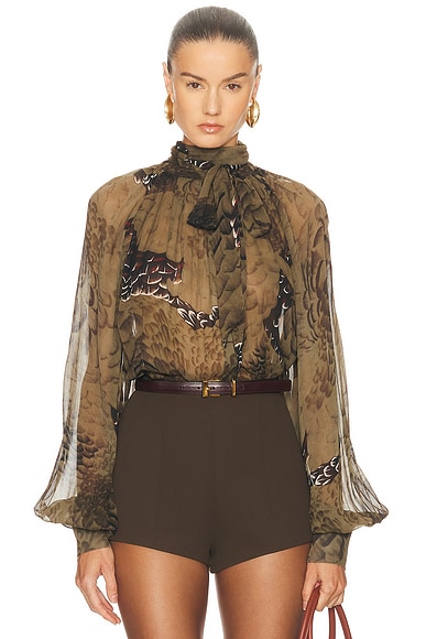 Ronny Kobo Zenia Top in Jade Camo