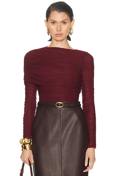 Ronny Kobo Zarina Bodysuit in Port