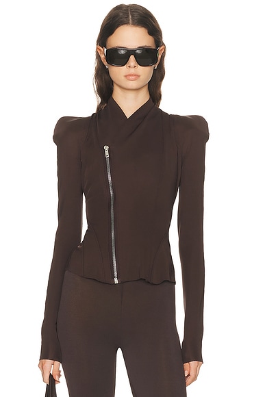 RICK OWENS LILIES Princess Jacket in Raisin