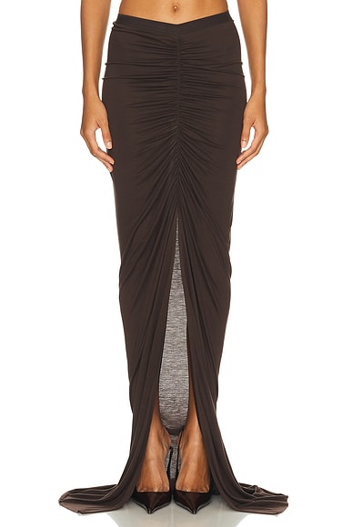 RICK OWENS LILIES Poppy Skirt in Raisin