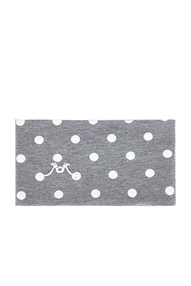 Rowen Rose Headband in Grey Polka Dots