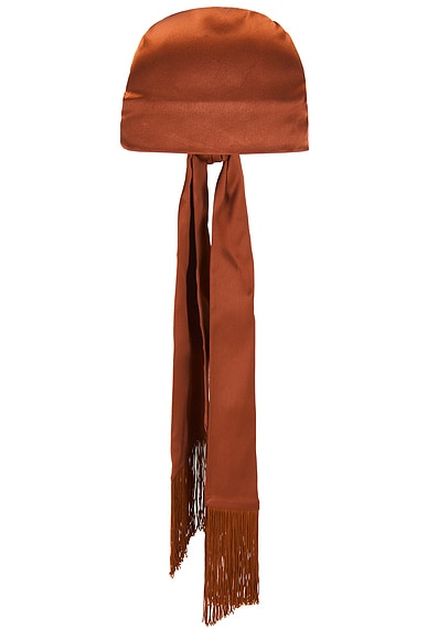 Rowen Rose Satin Head Foulard in Terracotta