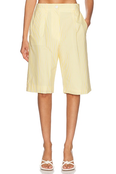 Rowen Rose Bermuda Short in White & Yellow