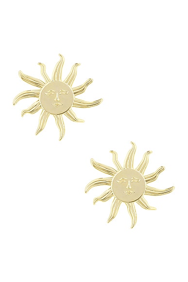 Sun Earrings in Metallic Gold