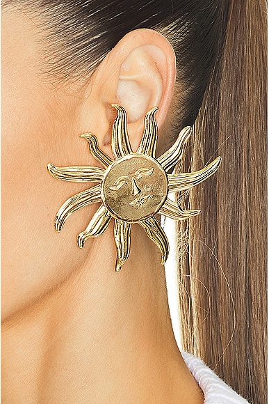 Shop Rowen Rose Sun Earrings In Gold