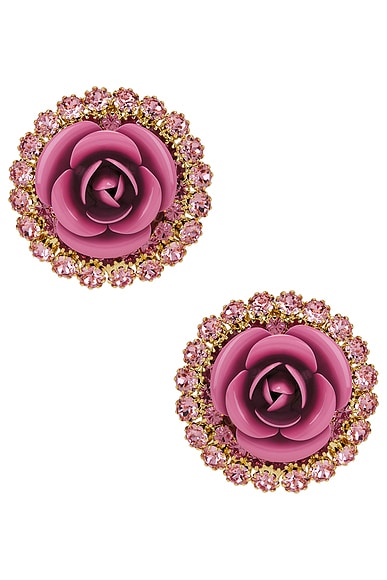 Rowen Rose Rose Earrings in Pink Rose & Pink