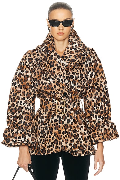 Alexander Wang Daze Jacket in Tan Leopard Print FWRD