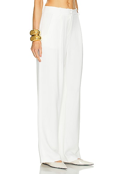 Rowen Rose Straight Leg Pant In White