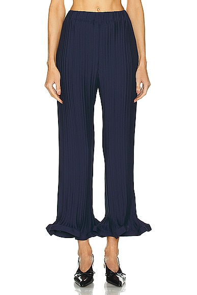 Shop Rowen Rose Pleated Pant In Navy Blue
