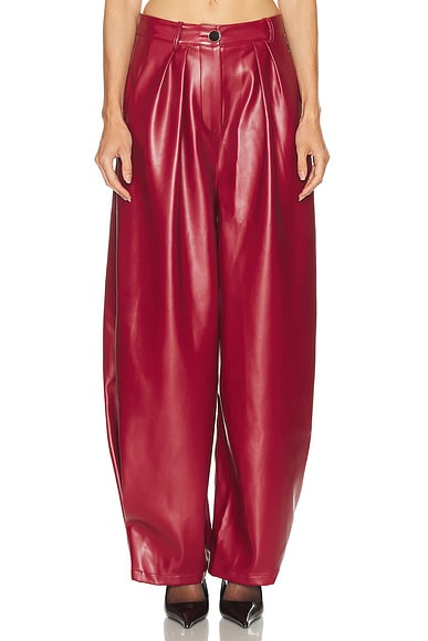 Rowen Rose Wide Leg Trouser in Bordeaux