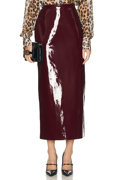 Rowen Rose Long Skirt in Bordeaux | FWRD